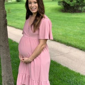 Pink blush maternity dress